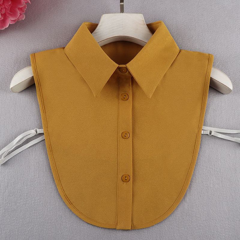 Mode Casual Blus Chiffong Fake Collar