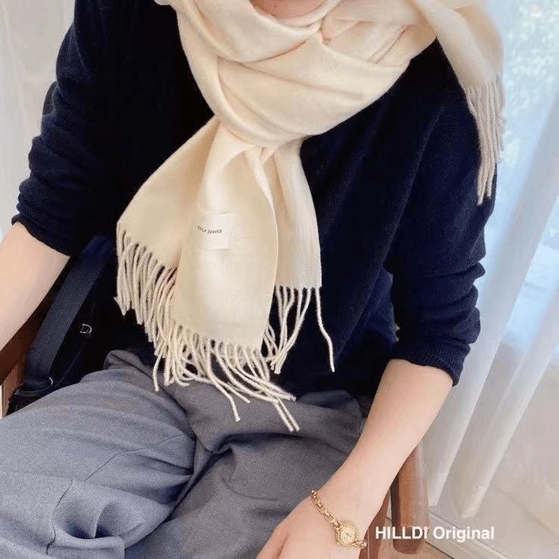 Ny Stil Tofs Imitation Cashmere Scarf Vadderad Sjal Kvinnor