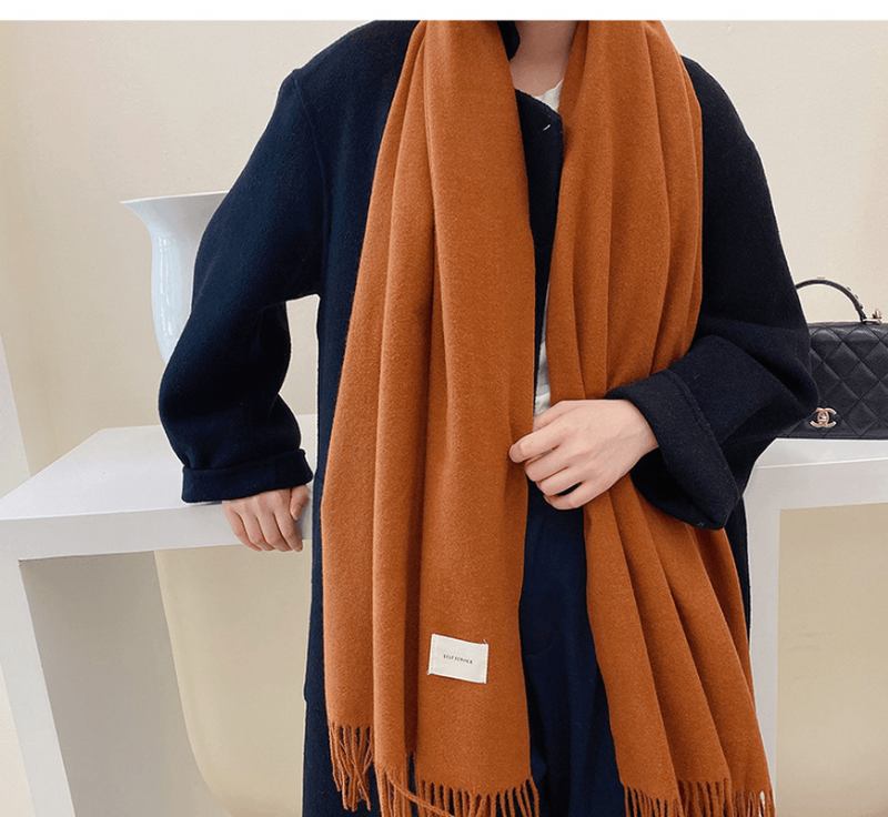 Ny Stil Tofs Imitation Cashmere Scarf Vadderad Sjal Kvinnor