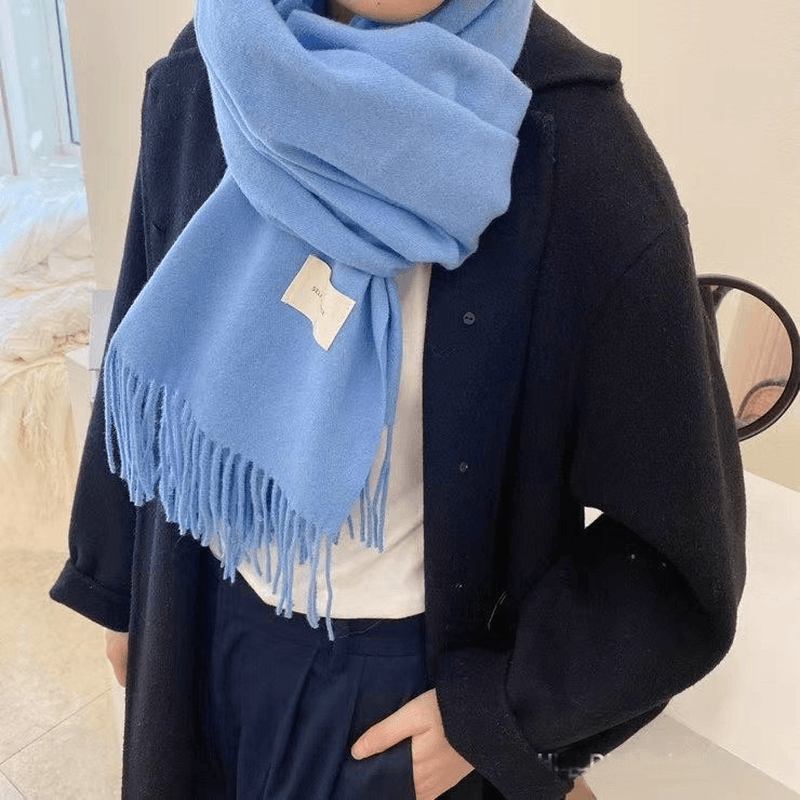 Ny Stil Tofs Imitation Cashmere Scarf Vadderad Sjal Kvinnor