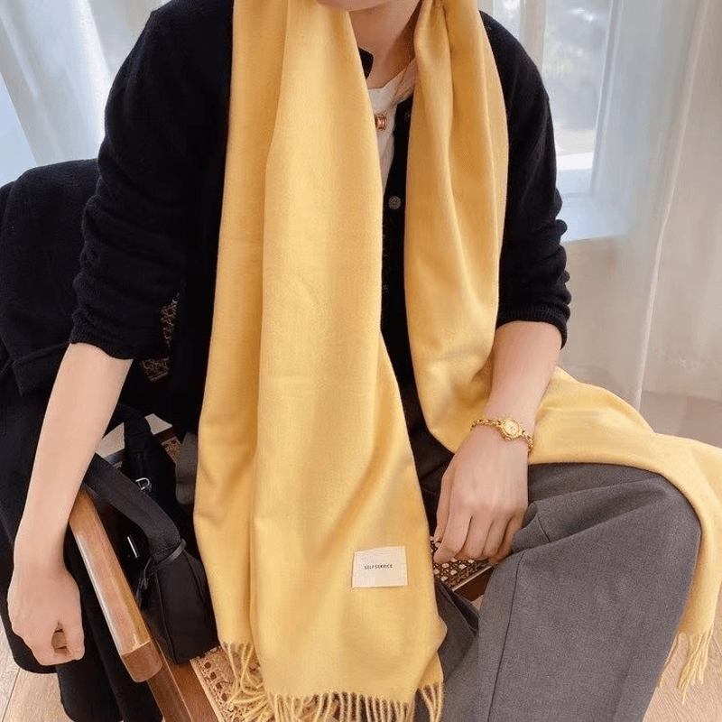 Ny Stil Tofs Imitation Cashmere Scarf Vadderad Sjal Kvinnor