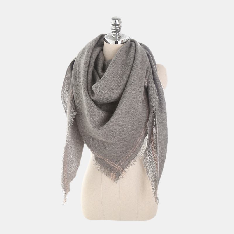 Nytt Mode Säsong Enfärgad Cashmere Triangel Scarf Scarves Warm Wild