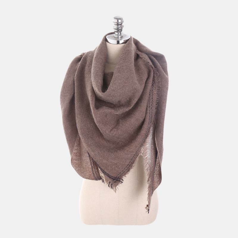 Nytt Mode Säsong Enfärgad Cashmere Triangel Scarf Scarves Warm Wild