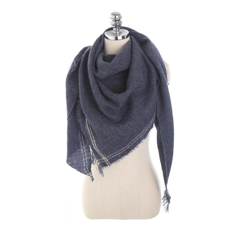 Nytt Mode Säsong Enfärgad Cashmere Triangel Scarf Scarves Warm Wild