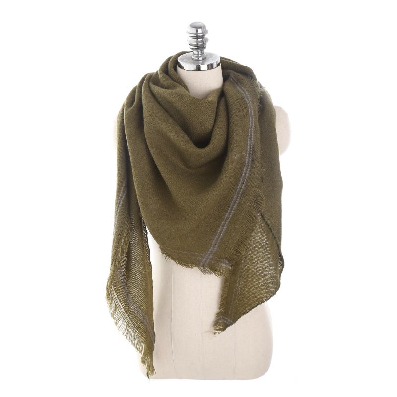 Nytt Mode Säsong Enfärgad Cashmere Triangel Scarf Scarves Warm Wild