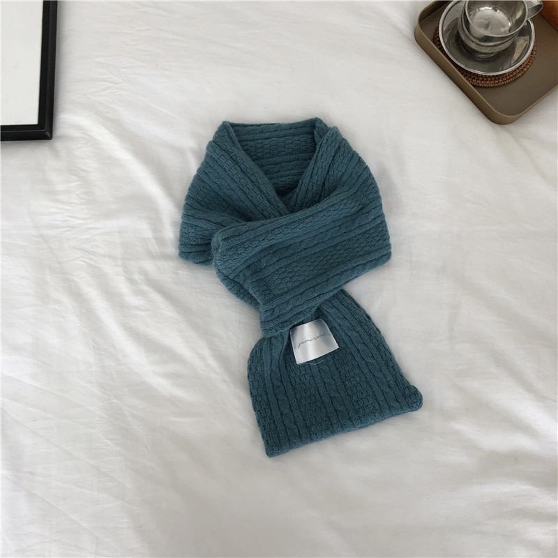 Ren Färg Cashmere Stickad Förtjockad Cross Warm Scarf