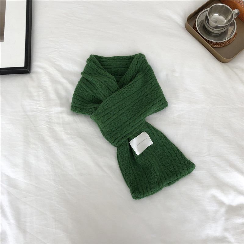 Ren Färg Cashmere Stickad Förtjockad Cross Warm Scarf