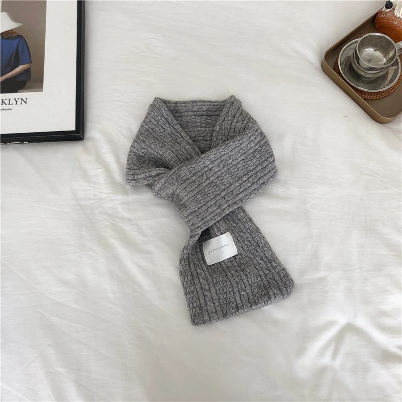 Ren Färg Cashmere Stickad Förtjockad Cross Warm Scarf