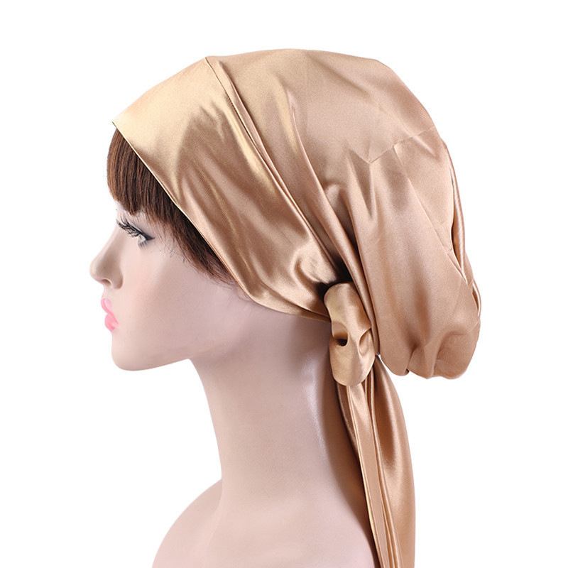 Satin Med Tryck Ribbon Bow Turban Hat