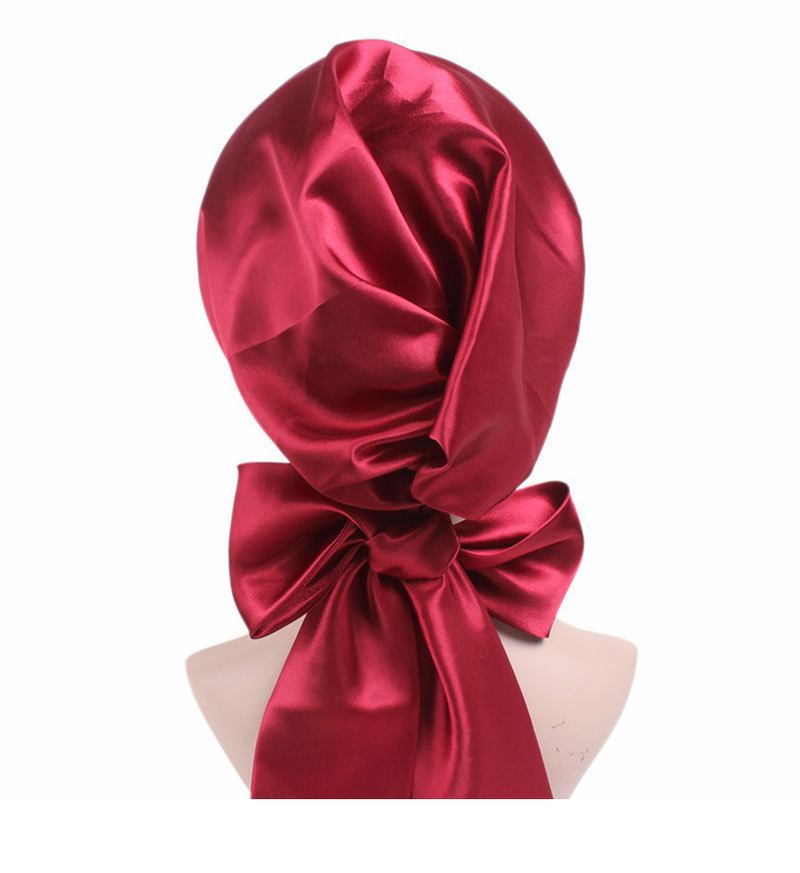 Satin Med Tryck Ribbon Bow Turban Hat