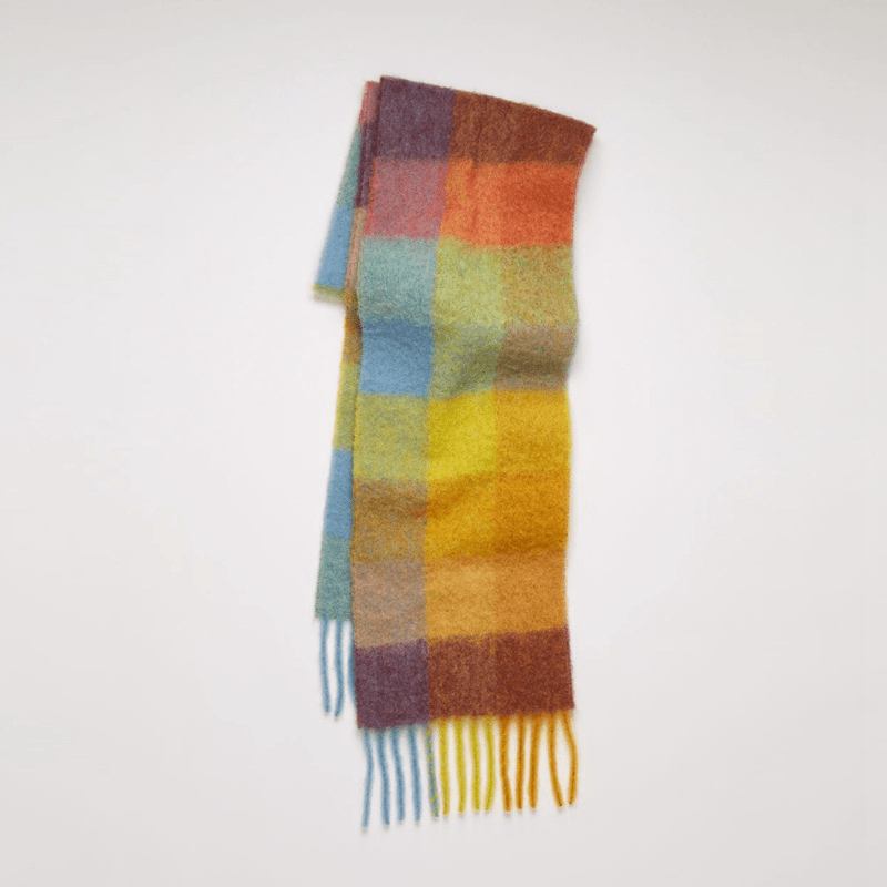 Scarf Kvinnor Färg Tjock Pläd Rough Flow