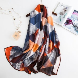 Shade Herringbone Long Silk Scarf Sidenscarf