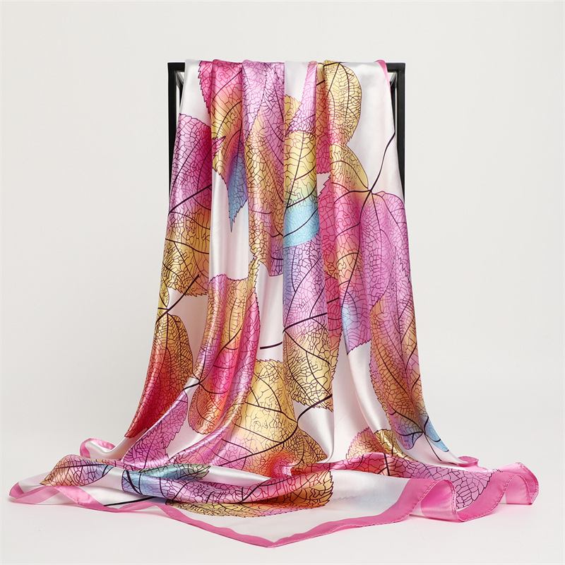 Stor Fyrkantig Scarf Solskyddsmedel Silk Scarf Resesjal