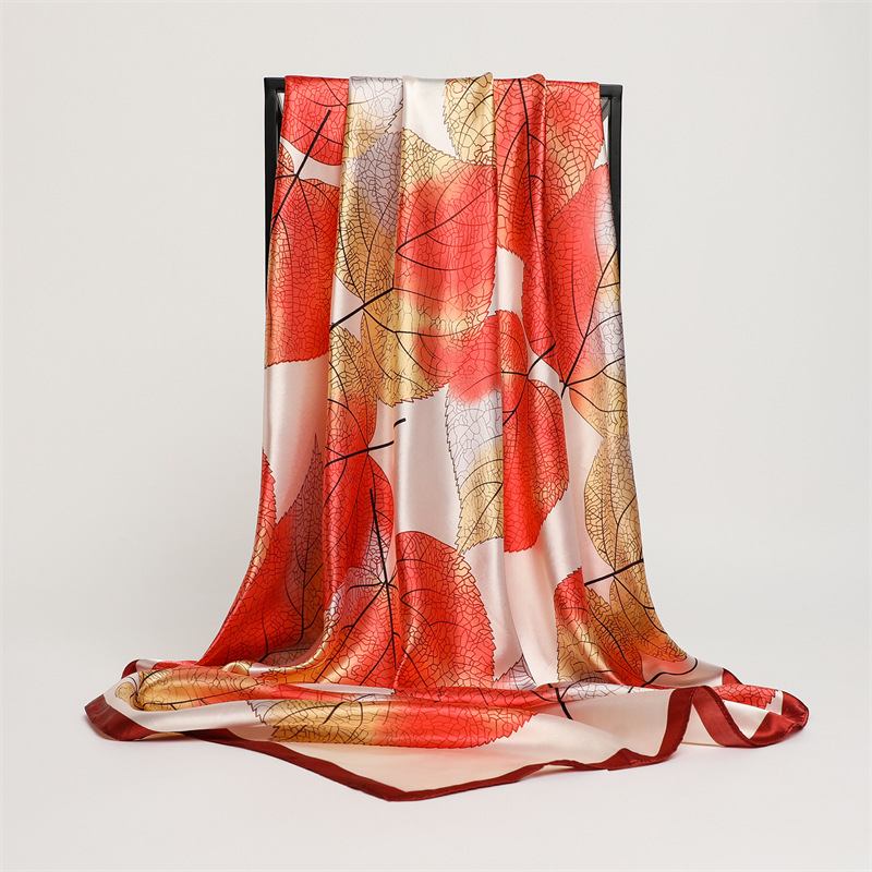 Stor Fyrkantig Scarf Solskyddsmedel Silk Scarf Resesjal