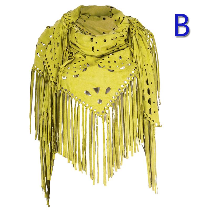 Stretch Mocka Fringed Sjal Cape All-match