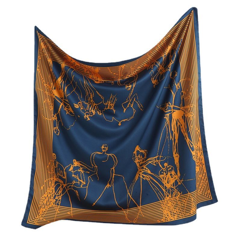 Temperament Silk Scarf Kvinnor Mode Och Generös