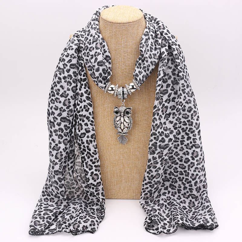 Tryck Hänge Scarf Beaded Hänge Scarfprinted Chiffong Halsband