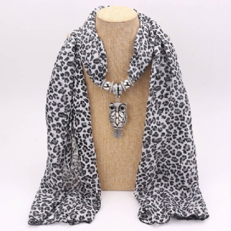 Tryck Hänge Scarf Beaded Hänge Scarfprinted Chiffong Halsband