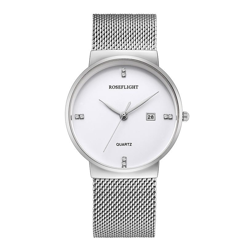 Business Casual Män Rostfritt Stål Band Data Display Vattentät Quartz Watch