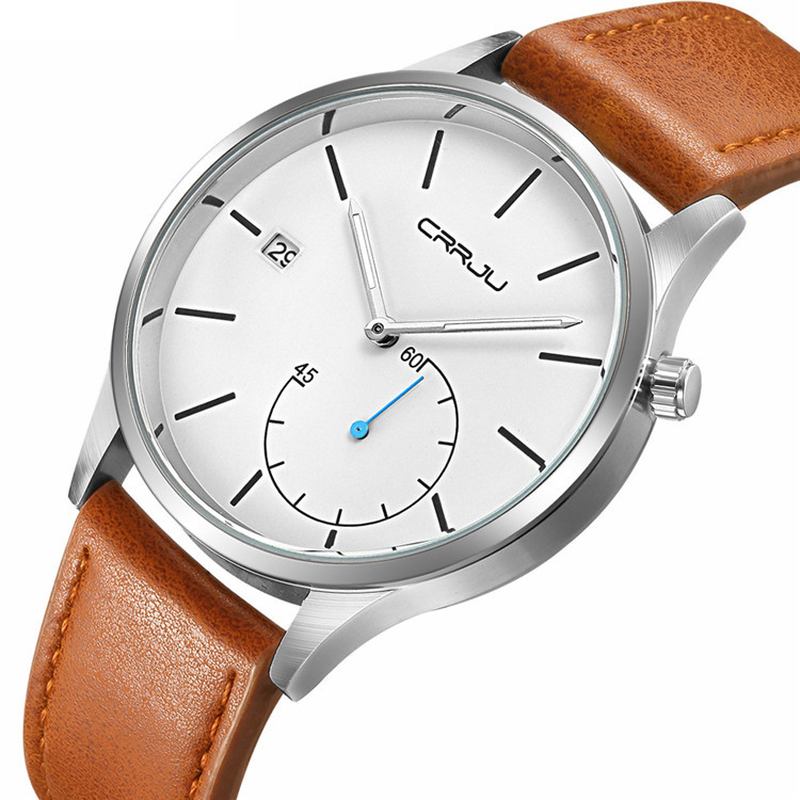 Casual Calendar Läderrem Working-dials Herr Armbandsur Quartz Watch