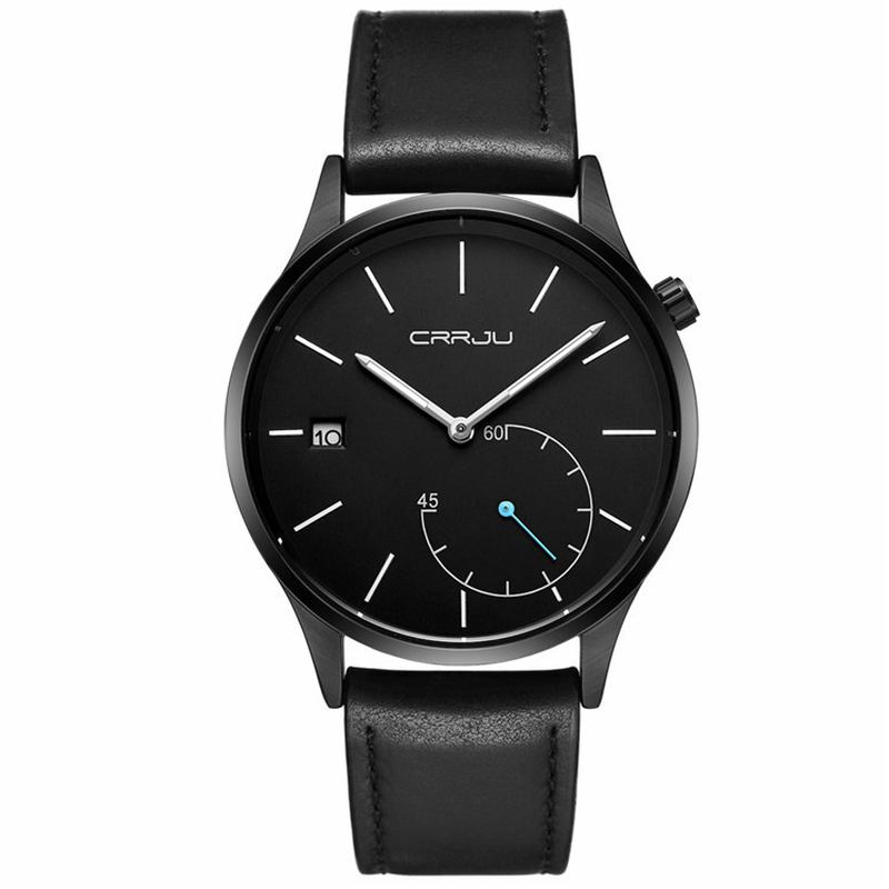 Casual Calendar Läderrem Working-dials Herr Armbandsur Quartz Watch