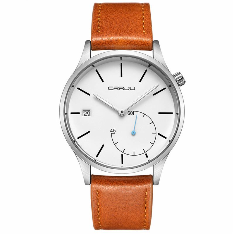 Casual Calendar Läderrem Working-dials Herr Armbandsur Quartz Watch