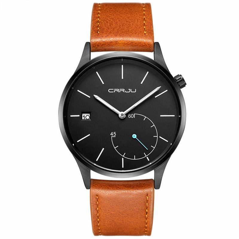 Casual Calendar Läderrem Working-dials Herr Armbandsur Quartz Watch