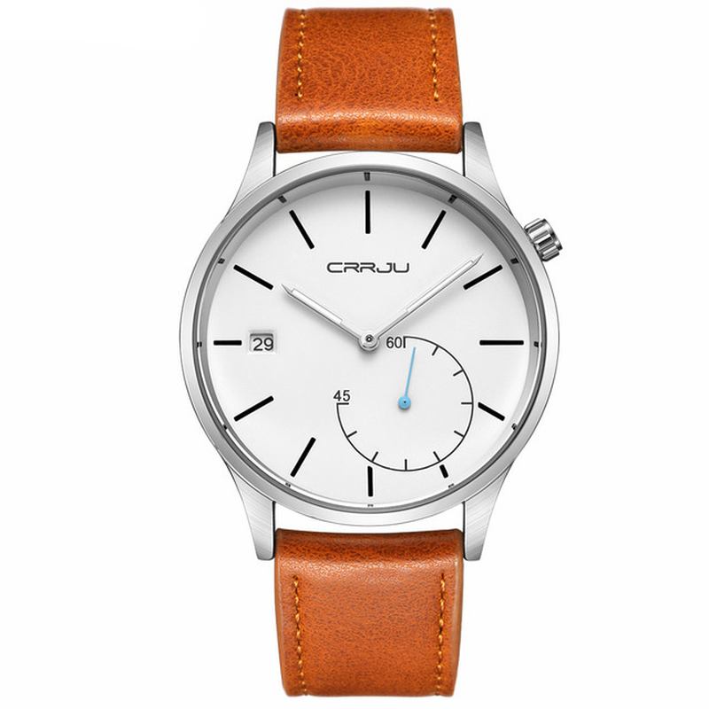 Casual Style Calendar Herr Armbandsur Läderrem Working-dials Quartz Watches