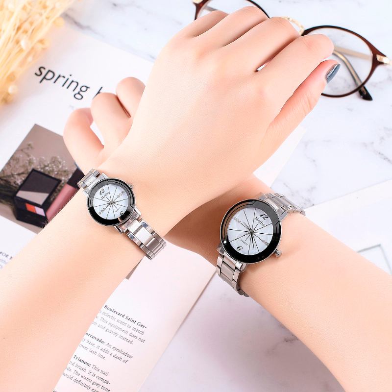 Casual Style Full Steel Herr Dam Quartz Watch Elegant Design Present Kupong Watch