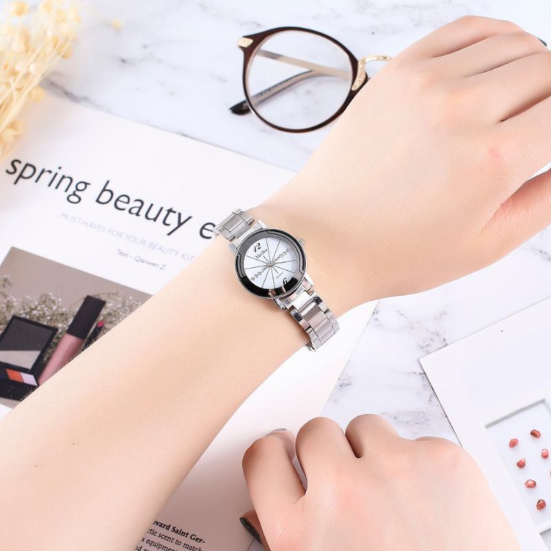 Casual Style Full Steel Herr Dam Quartz Watch Elegant Design Present Kupong Watch