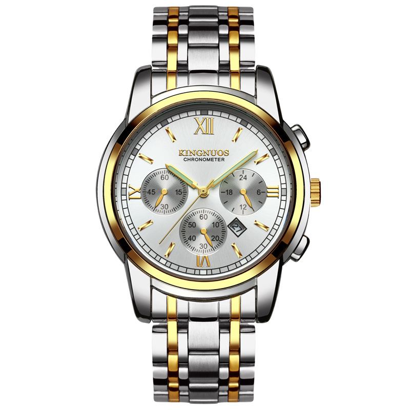 Casual Style Herr Armbandsur Full Steel Quartz Watch