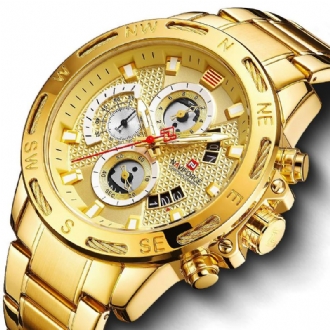 Chronograph Business Style Herrklocka Luminous Display Quartz Watch