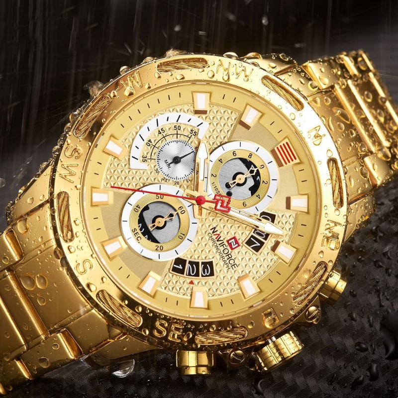 Chronograph Business Style Herrklocka Luminous Display Quartz Watch