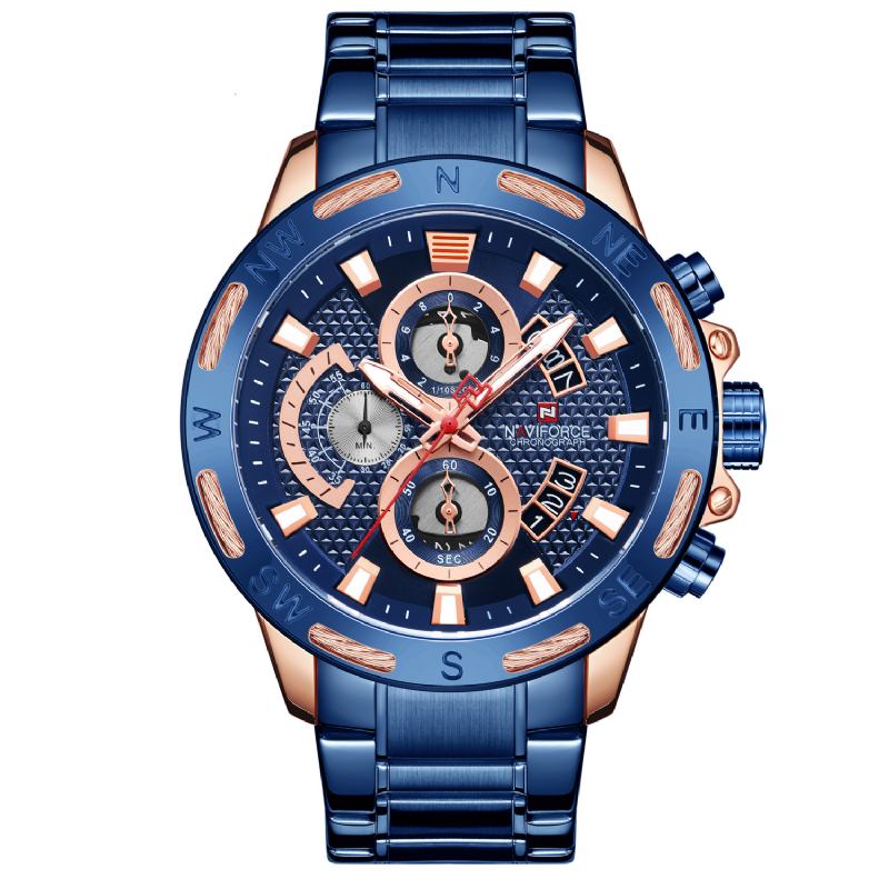 Chronograph Business Style Herrklocka Luminous Display Quartz Watch