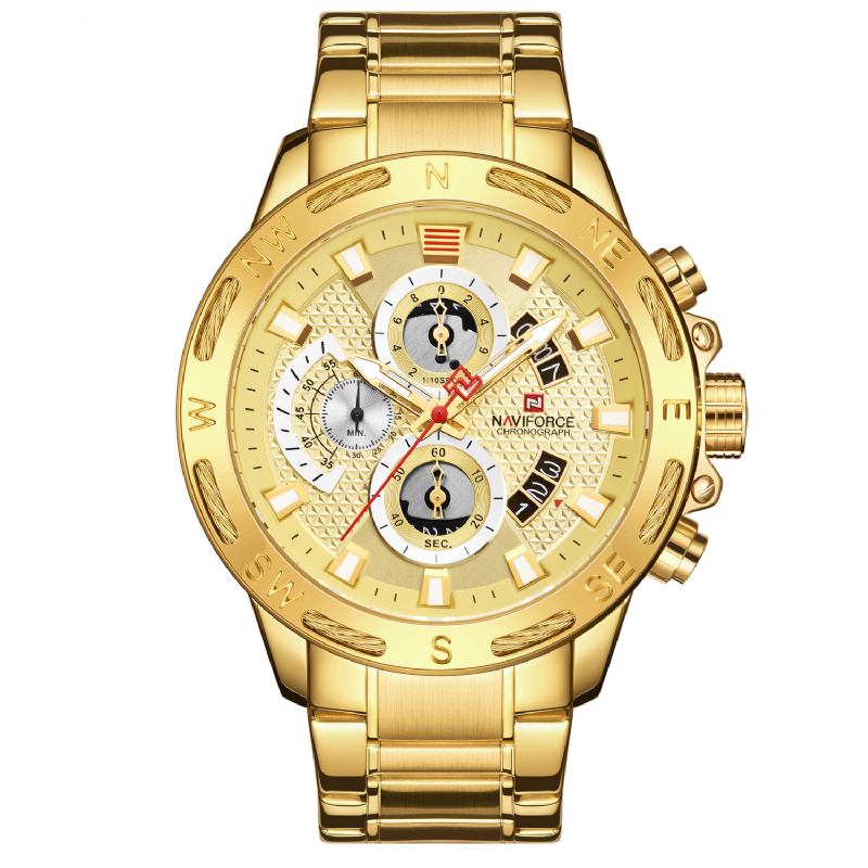 Chronograph Business Style Herrklocka Luminous Display Quartz Watch