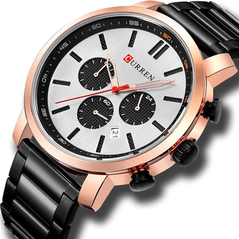 Chronograph Waterproof Quartz Watch Business Style Herrarmbandsur