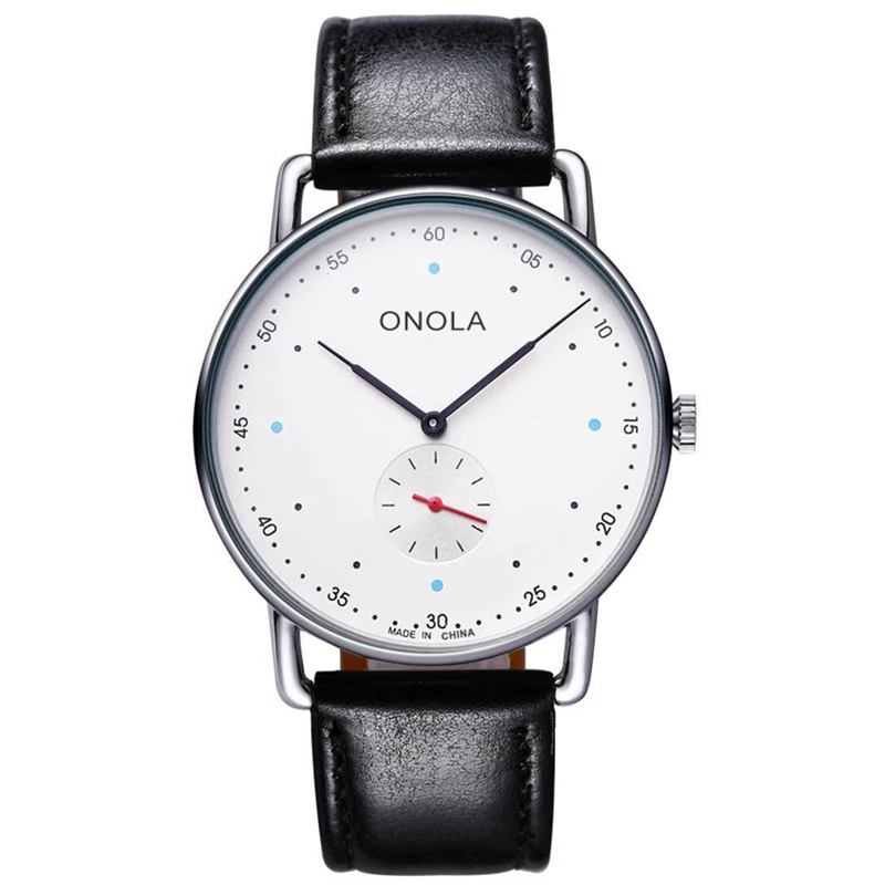 Creative Point Simple Dial Herr Mode Nylon Läderrem Quartz Watch