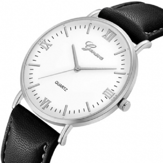 Enkel Urtavla Design Läderrem Casual Style Mode Män Watch Quartz Watch