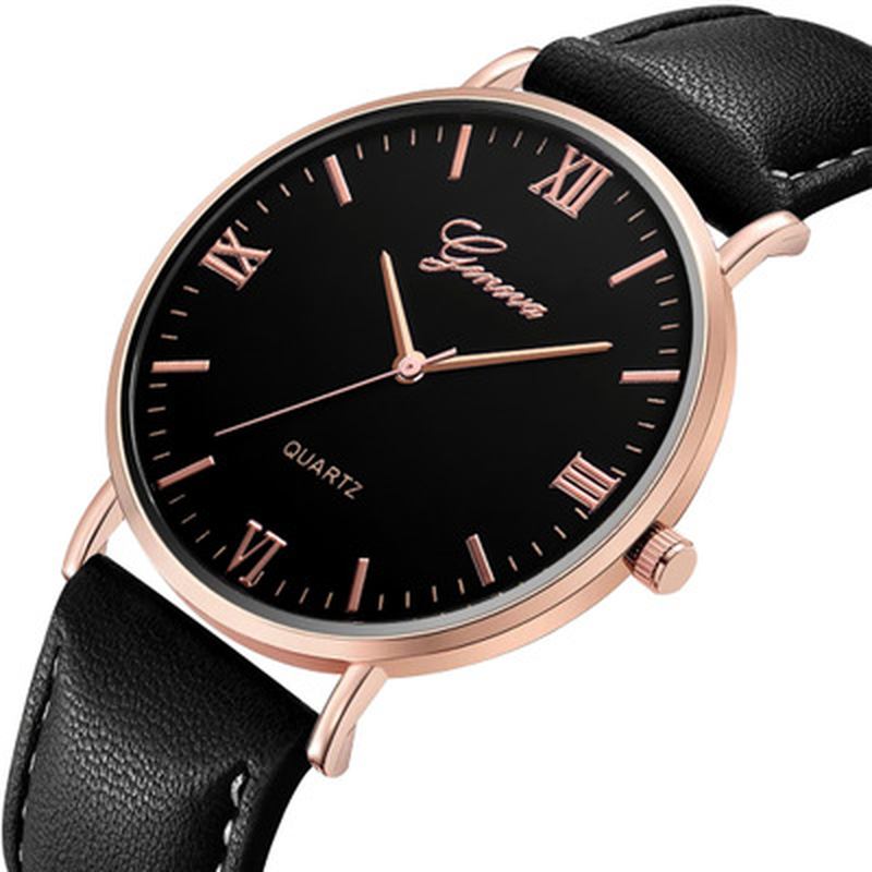 Enkel Urtavla Design Läderrem Casual Style Mode Män Watch Quartz Watch