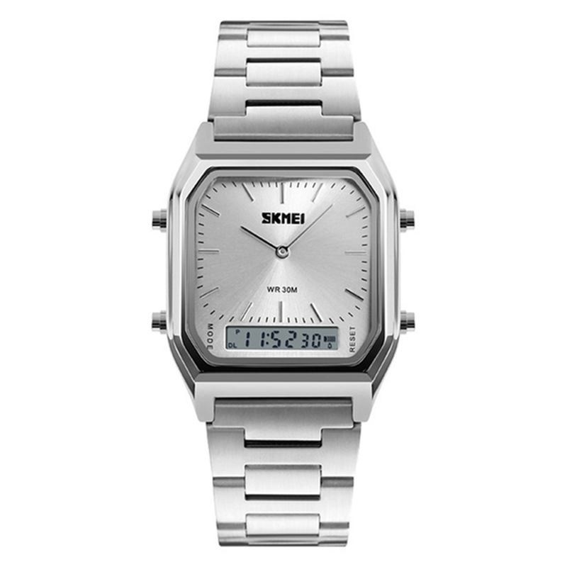 Fodral 30m Vattentät Lysande Business Klassisk Quartz Digital Dual Display Watch