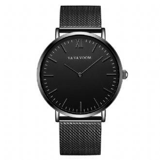 Full Steel Casual Style Quartz Watch Ultra Thin Herr Armbandsur