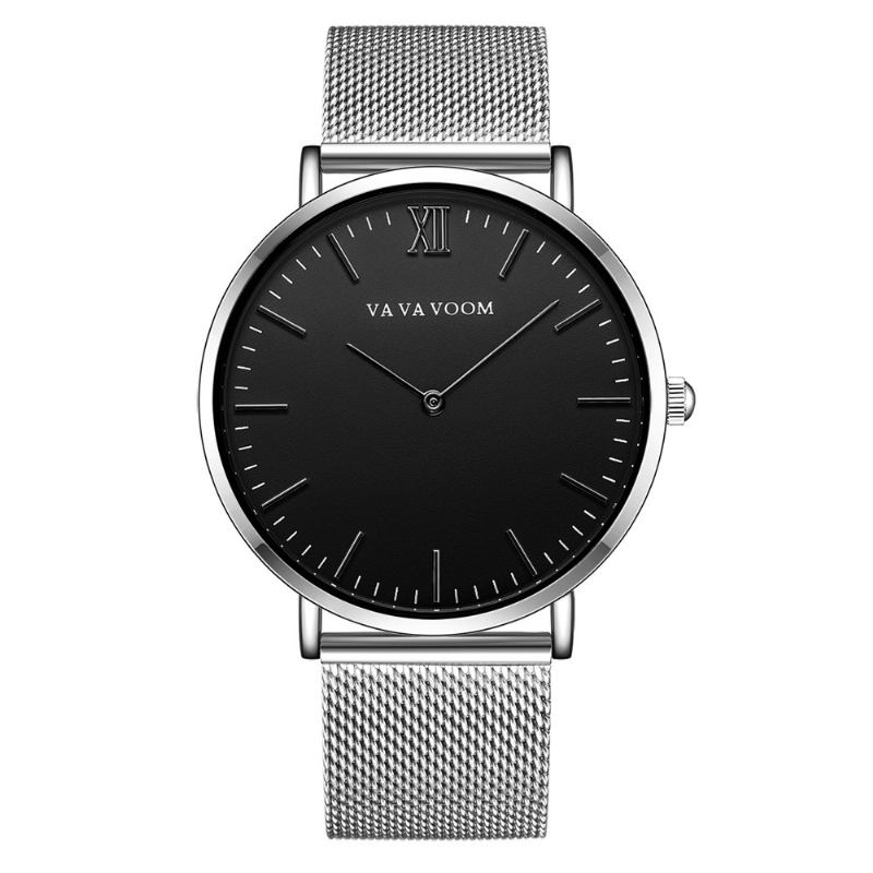 Full Steel Casual Style Quartz Watch Ultra Thin Herr Armbandsur