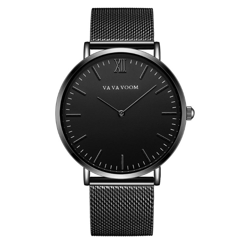 Full Steel Casual Style Quartz Watch Ultra Thin Herr Armbandsur