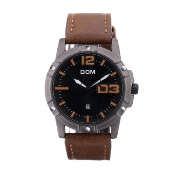 Herr Lyx Sport Armbandsur Herrklocka Läderrem Business Vattentät Quartz Watch