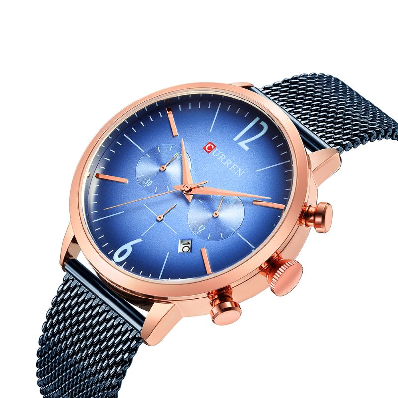 Herrklocka I Rostfritt Stål Casual Date Vattentät Quartz Watch