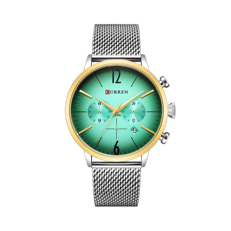 Herrklocka I Rostfritt Stål Casual Date Vattentät Quartz Watch