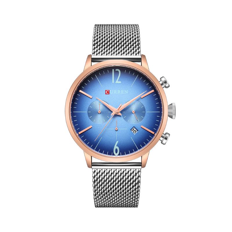 Herrklocka I Rostfritt Stål Casual Date Vattentät Quartz Watch