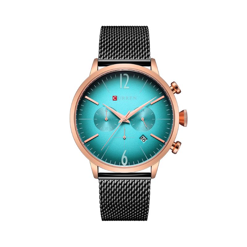 Herrklocka I Rostfritt Stål Casual Date Vattentät Quartz Watch