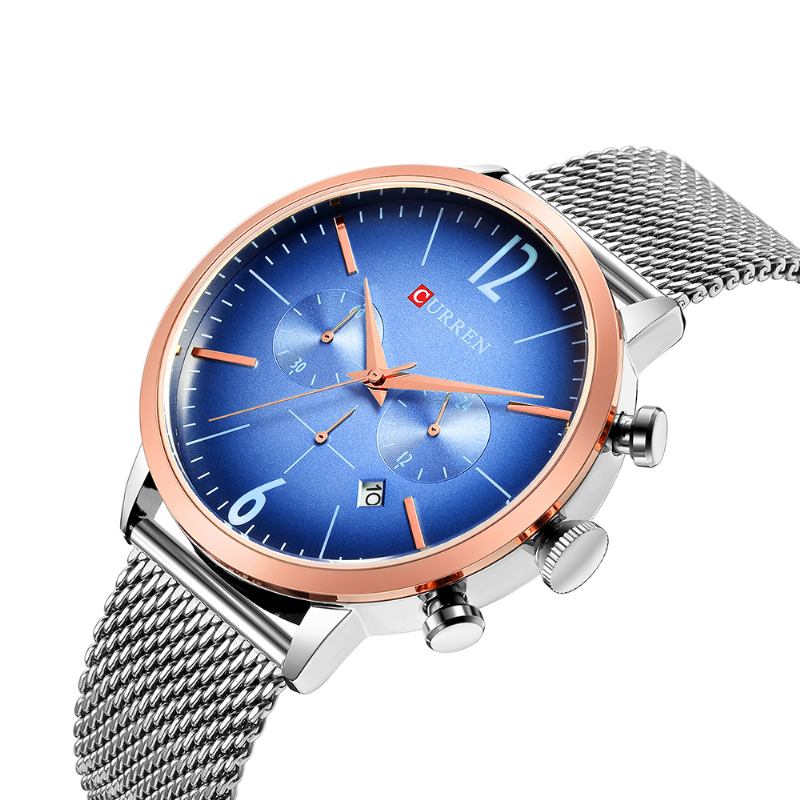 Herrklocka I Rostfritt Stål Casual Date Vattentät Quartz Watch