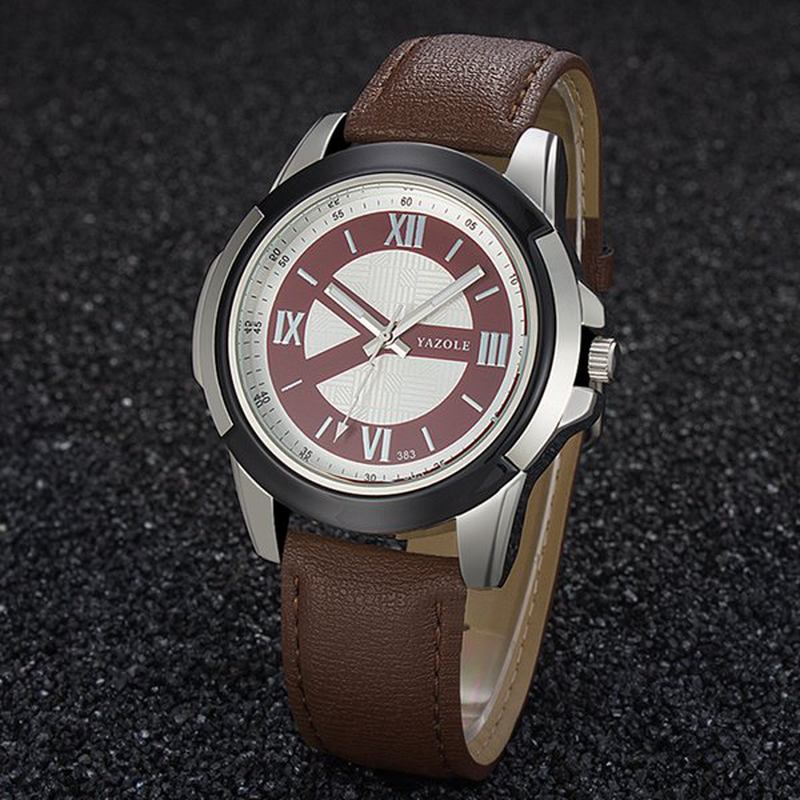 Herrklocka Läderrem Lysande Casual Outdoor Herr Quartz Armbandsur